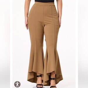 PLUS PETITE CASCADING FLARE PANTS